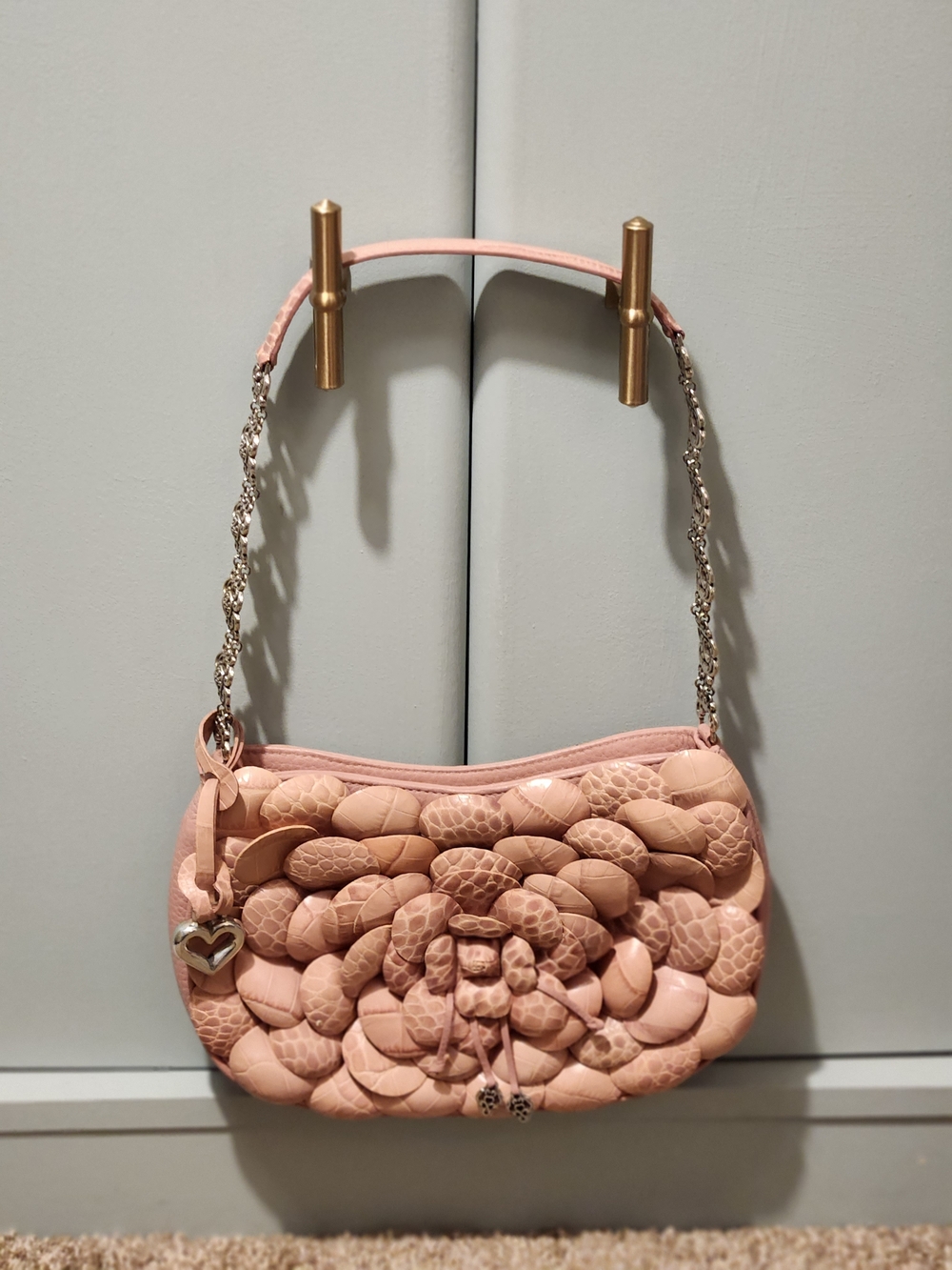 Brighton Blush Pink Floral Appliqué Shoulder Bag